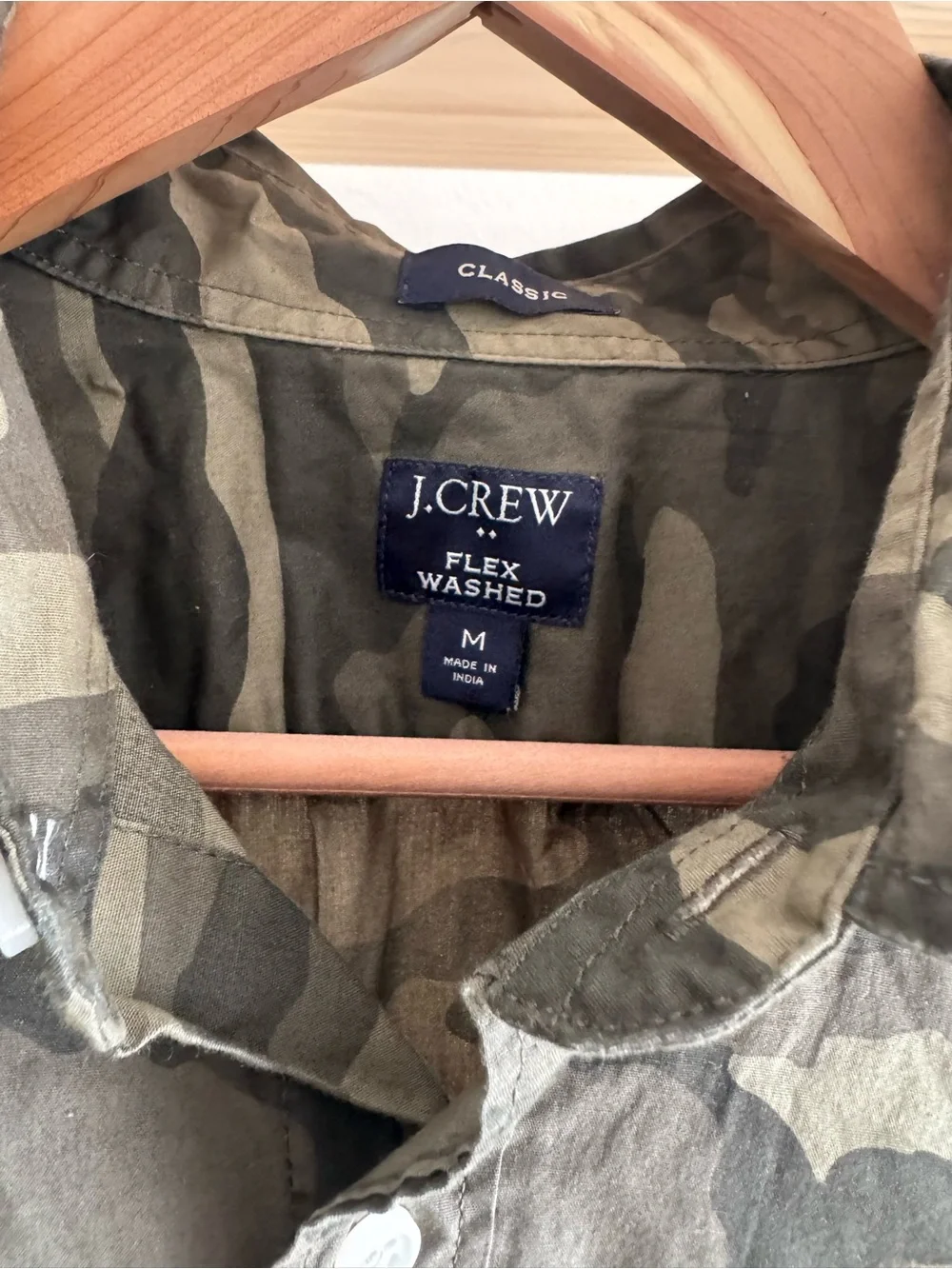 J. Crew Men’s Short-Sleeve Camo Button-Down Shirt - Olive Green